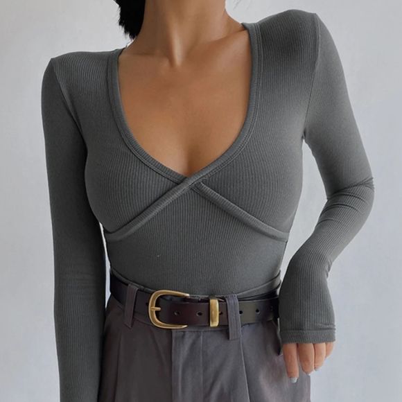 11- NWT Commense Classic V-Neck Long Sleeve Shirt Small - Picture 2 of 8